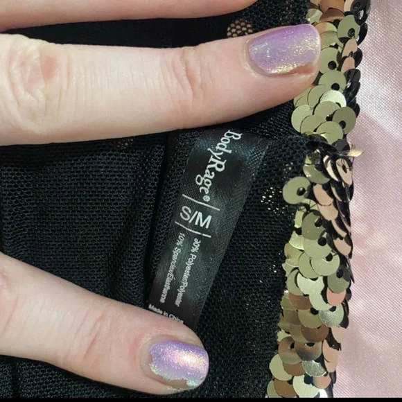 Gold Sequined Booty Shorts S/M for burning man/raves/parties/pride - Picture 4 of 4